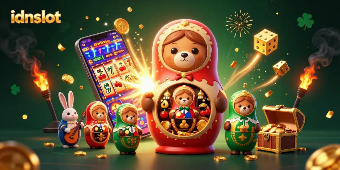 Experience thrilling gameplay at idnslot with colorful slot symbols and dynamic animation.