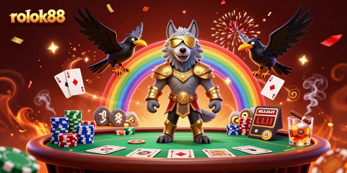 Experience thrilling gameplay at rokok88 with a vibrant poker scene and mythical characters.