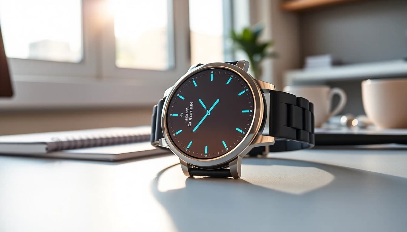 Showcase the Pulse Smart Watch highlighting its features in a beautiful, professional setting.