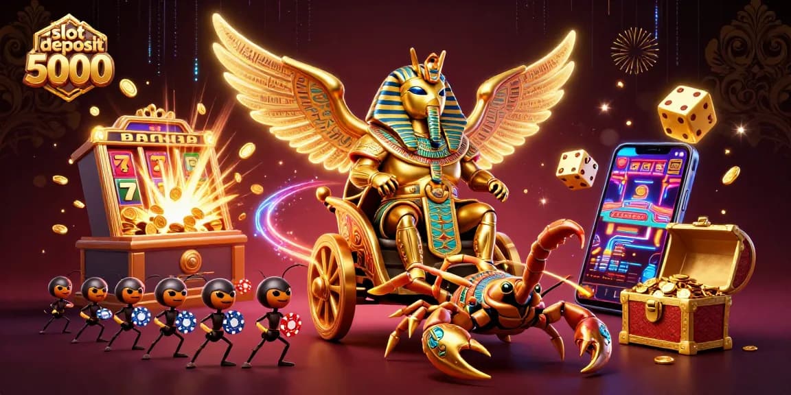 Spin the reels with excitement at slot deposit 5000, featuring a vivid jackpot explosion