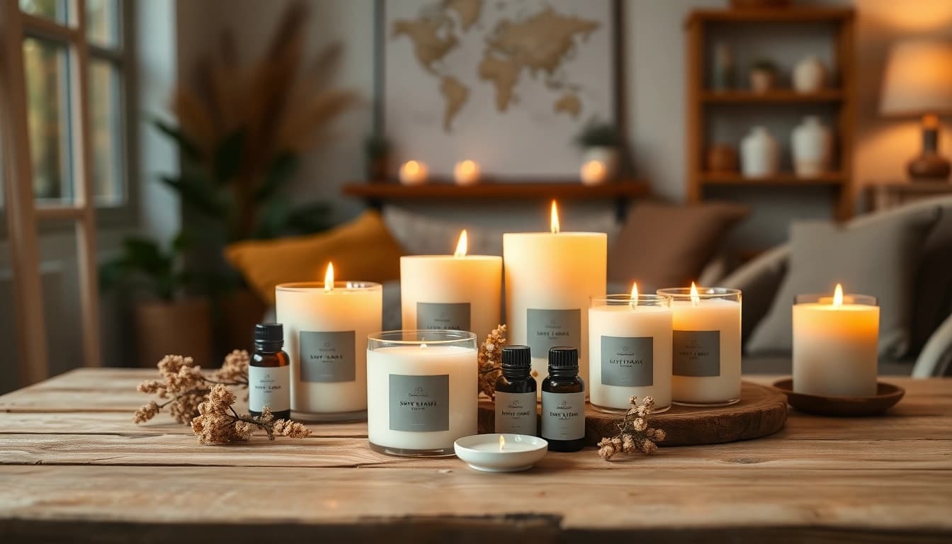 Uživajte u mirisne svece od sojinog voska koje osvetljavaju cozy ambijent.