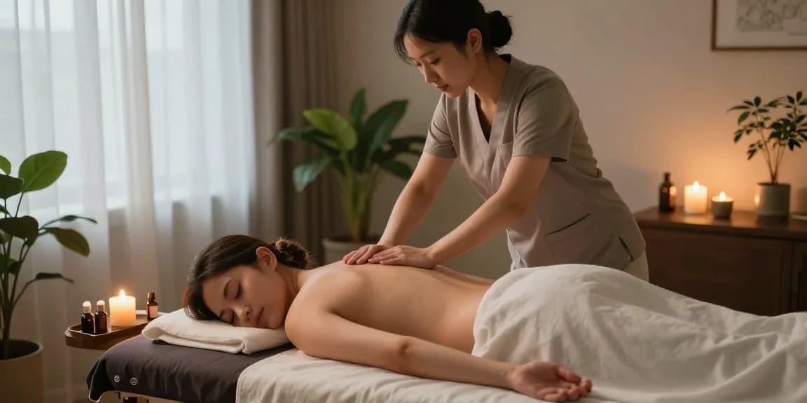 동대문출장마사지에서 전문 마사지사가 고객을 편안하게 케어하는 모습