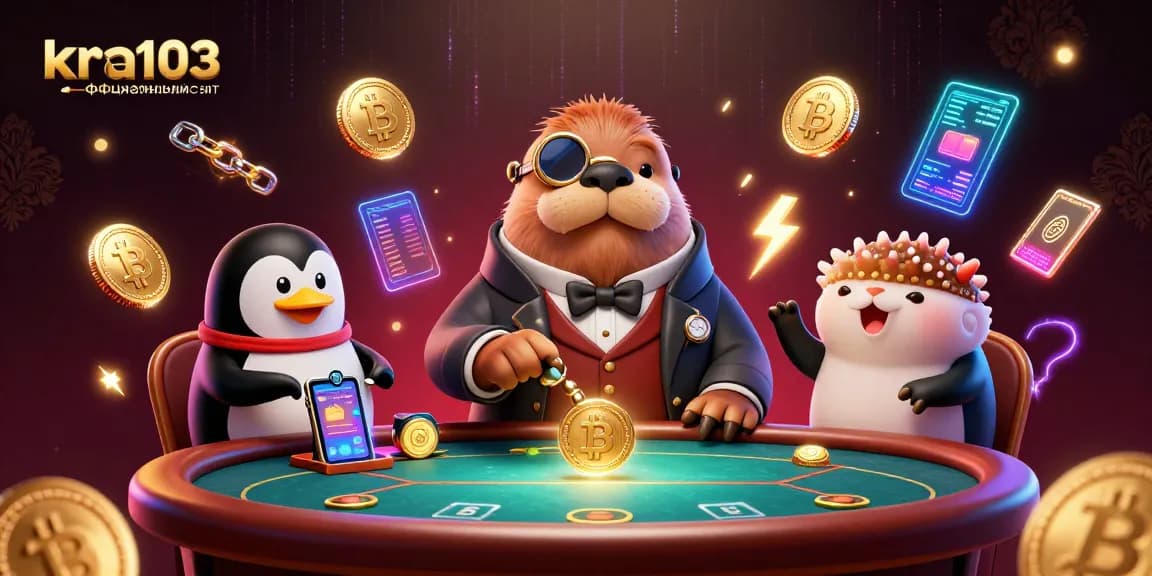 Engage with kra103 официальный сайт at an underwater poker game with a jolly walrus and cute characters.