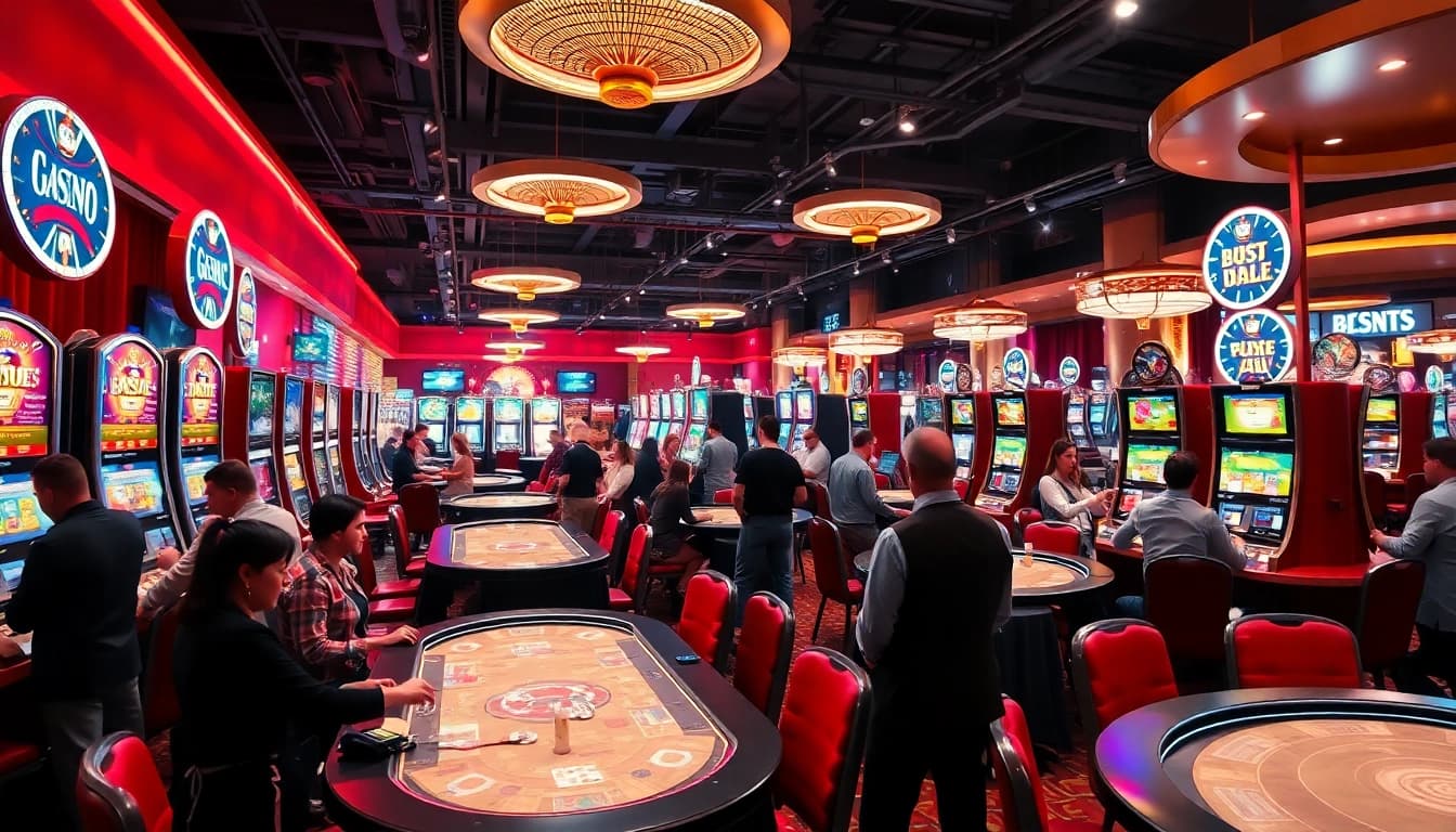 Experience the thrill of Non Uk Casino with vibrant gaming atmosphere and players in action.