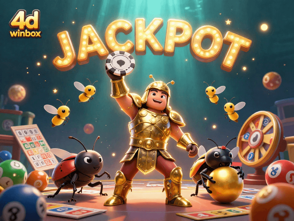 Experience the excitement of 4d winbox lottery with colorful elements and dynamic characters!