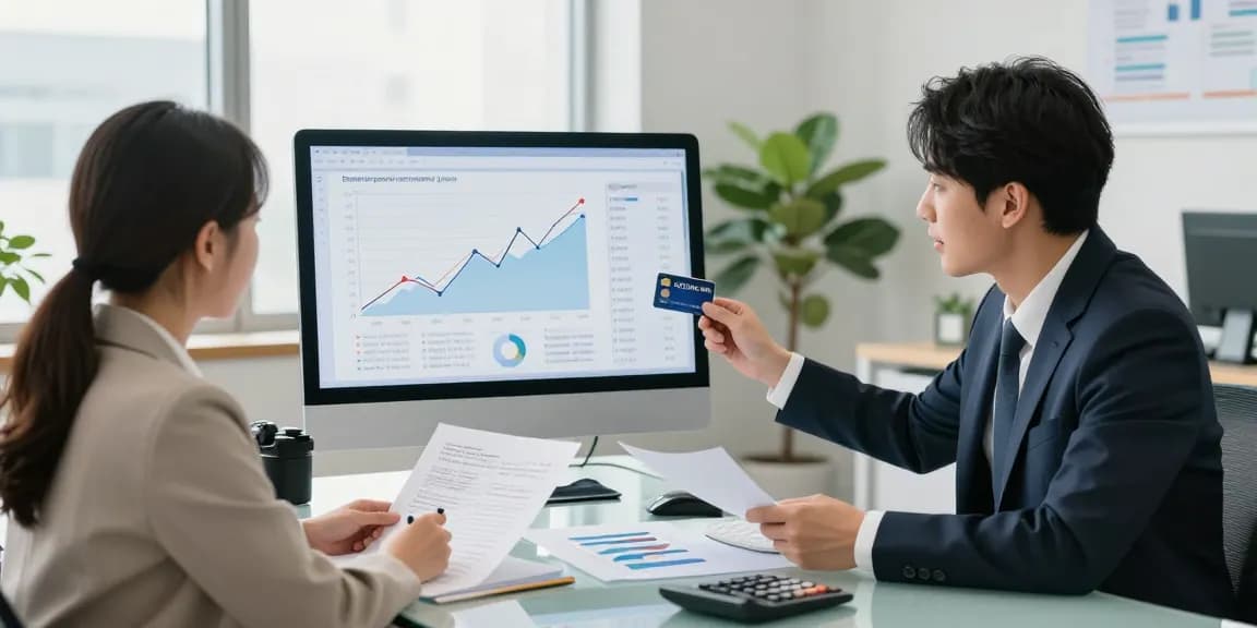 Client and financial advisor discussing 신용카드현금화 strategies in a professional office.