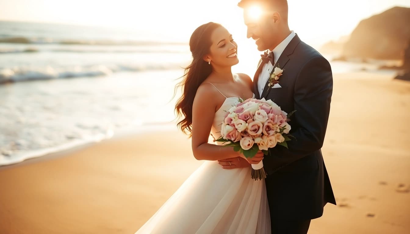 Carmel wedding photography capturing a couple on the beach enjoying their special moment.