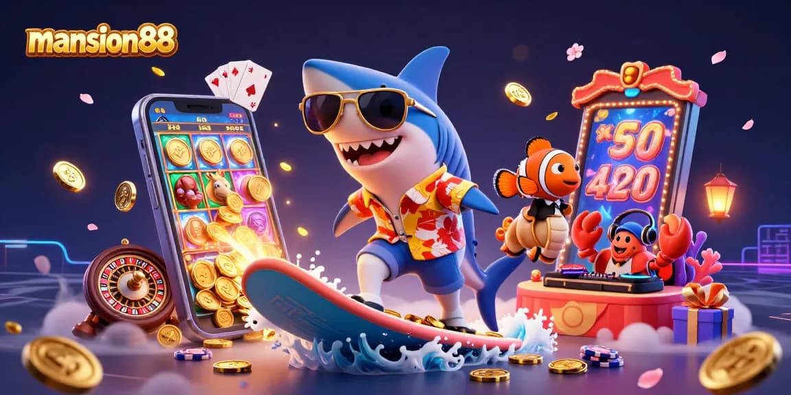 Experience thrilling adventures at mansion88 with colorful slot games and vibrant casino elements.