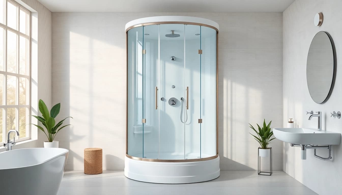 Erleben Sie Komfort mit der eleganten sonni Duschkabine in einem modernen Badezimmer.