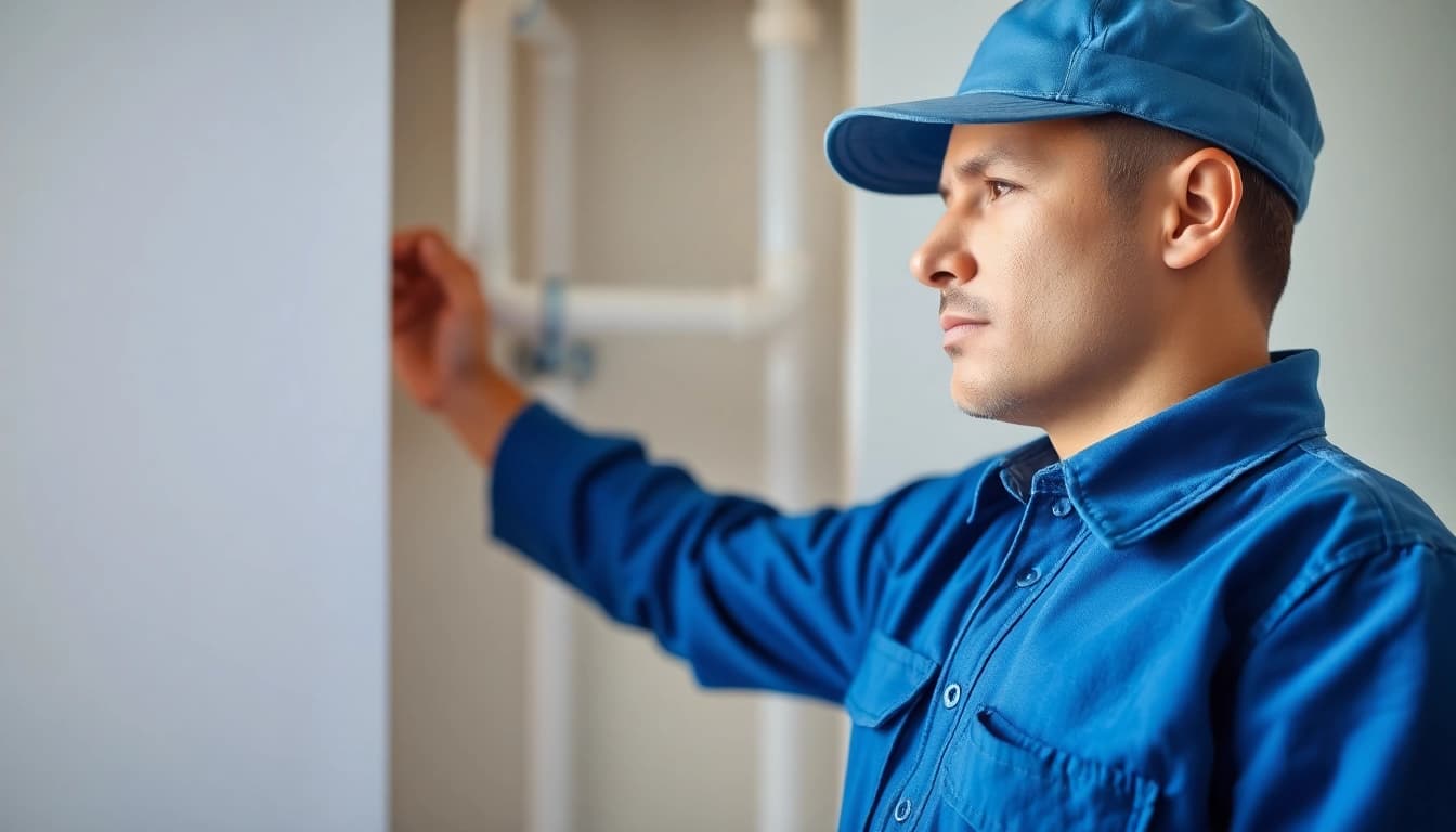 Explore whole house repiping services Clearwater FL with a professional technician inspecting pipes during a project.