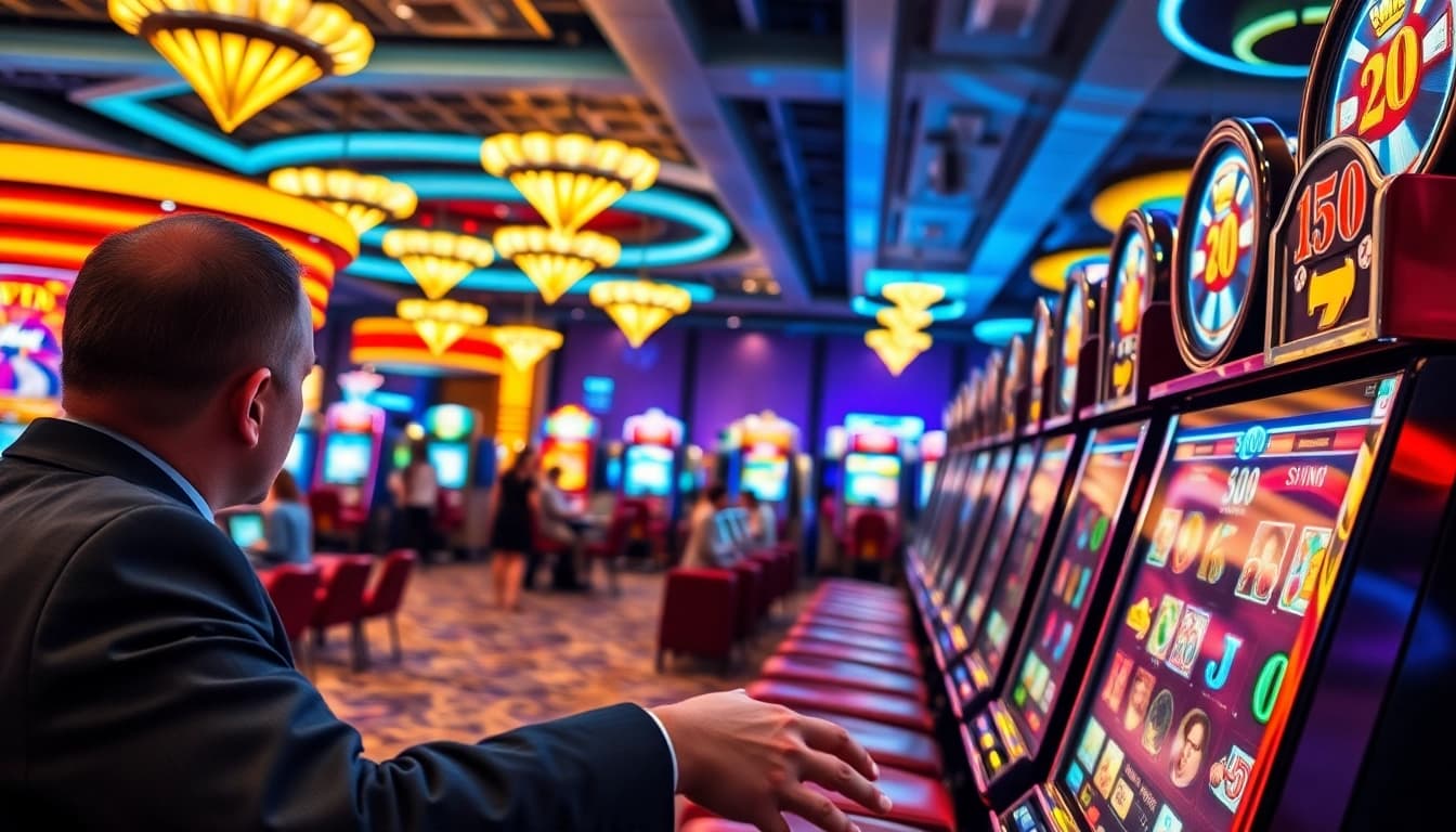 Menang di situs slot gacor saat permainan slot di kasino hidup yang penuh warna.