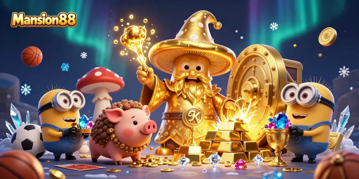 Engage with Mansion88 sports betting excitement featuring a magical scene of treasure and adventure.