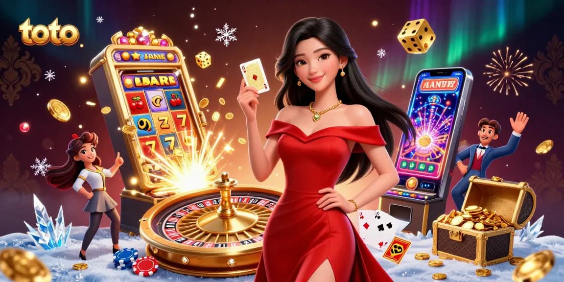 Experience exciting gameplay with toto at a vibrant casino, featuring dynamic slot machines and roulette.