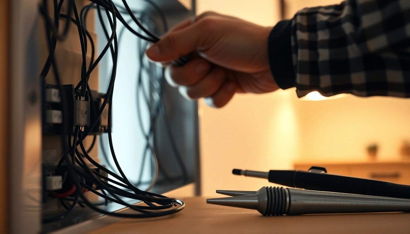 Hands-on electrical apprenticeship training with an electrician working on wiring systems.