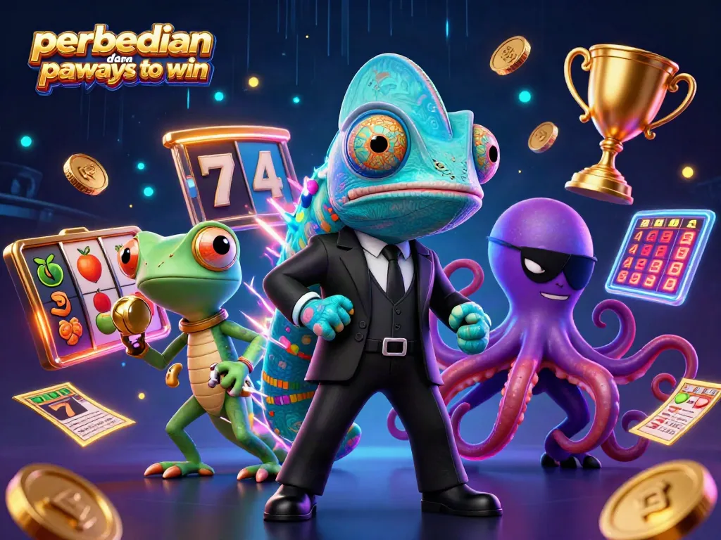 Menunjukkan perbedaan payline dan ways to win pada mesin slot dengan karakter dan elemen medan taruhan.