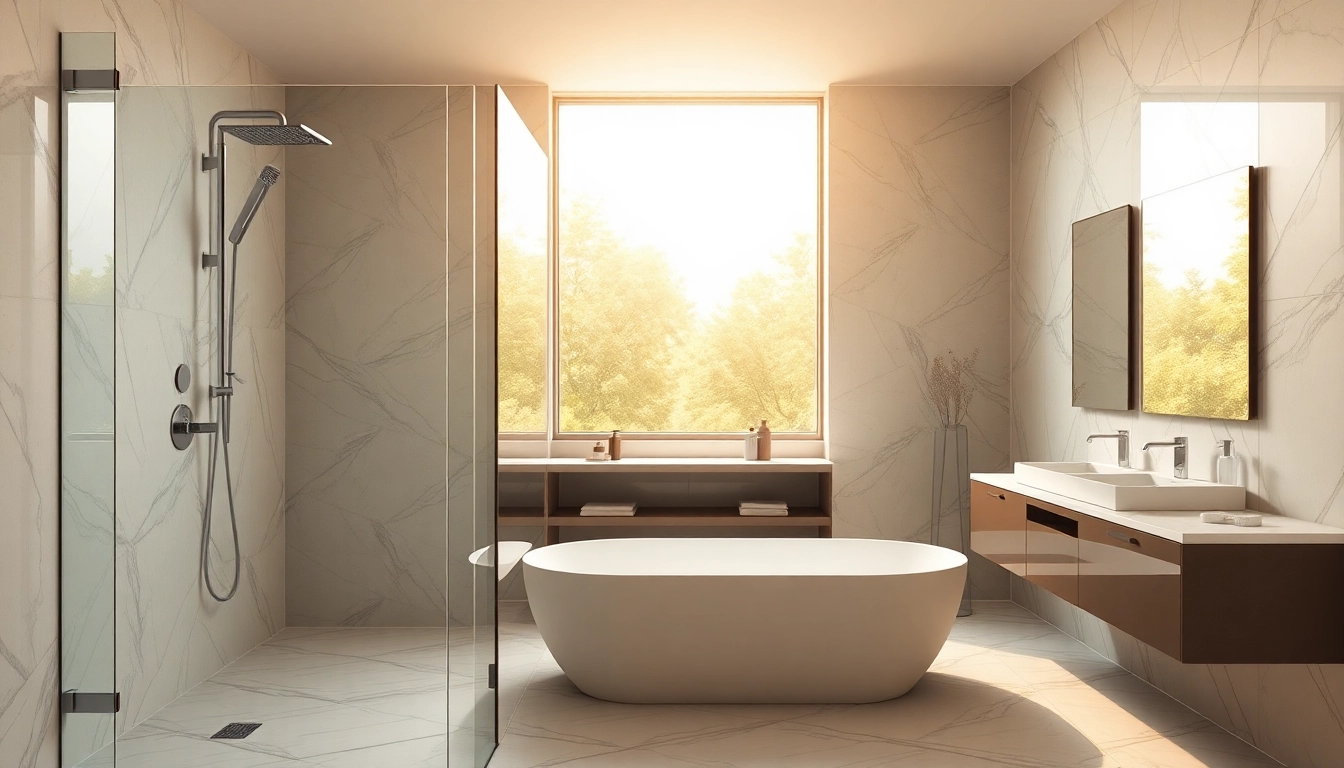 Elegant showers au highlighting luxurious designs in a modern bathroom setting.