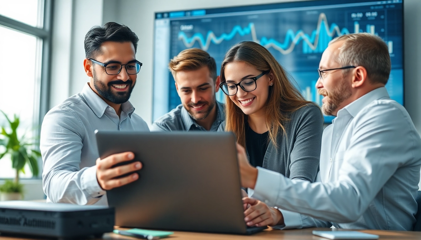 Transforming business efficiency with managed it services near me through collaborative team efforts in a modern office.
