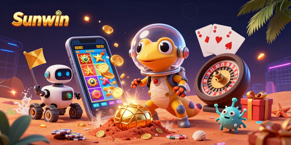 Sunwin offers an immersive casino experience with vibrant 3D gaming elements and characters.