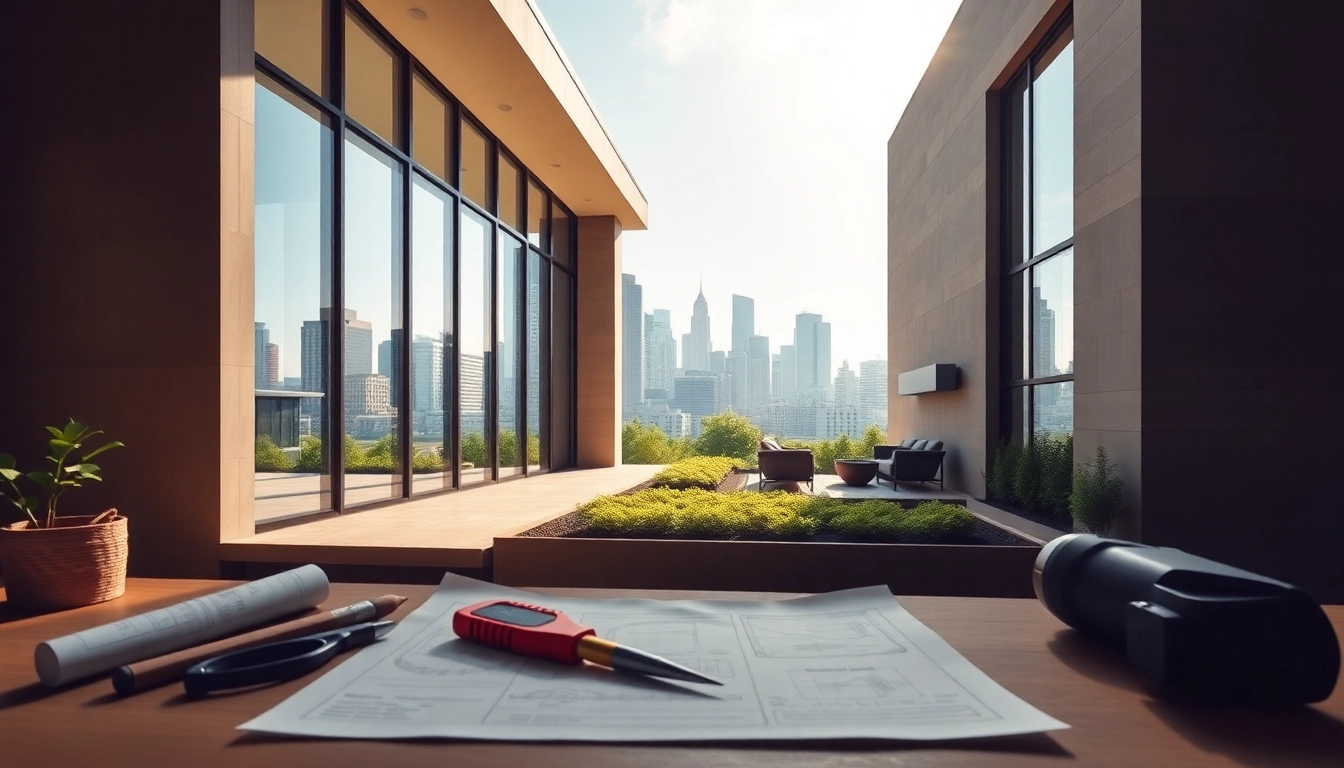 Showcasing a luxury home architect in Boston, designing an elegant contemporary residence with urban elements.