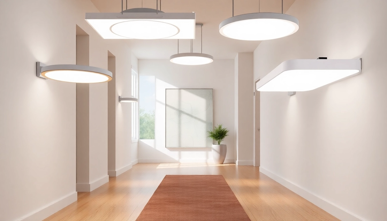 Explore stylish light fixtures for hallway enhancing a modern corridor with warm illumination.