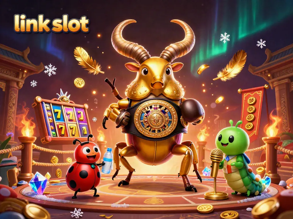 Slot Gacor menampilkan link slot dengan karakter menarik dalam suasana kasino yang penuh warna.
