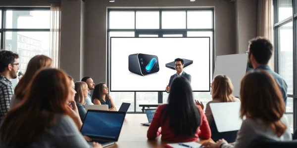 Showcasing engaging product demonstrations with a presenter in action.