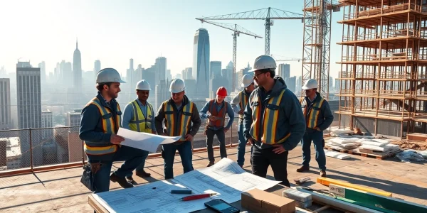 Manhattan Commercial General Contractor team collaborating on a high-rise project in NYC.