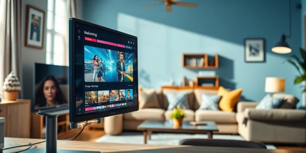 오징어티비의 매력적인 디지털 스트리밍 환경을 보여주는 이미지