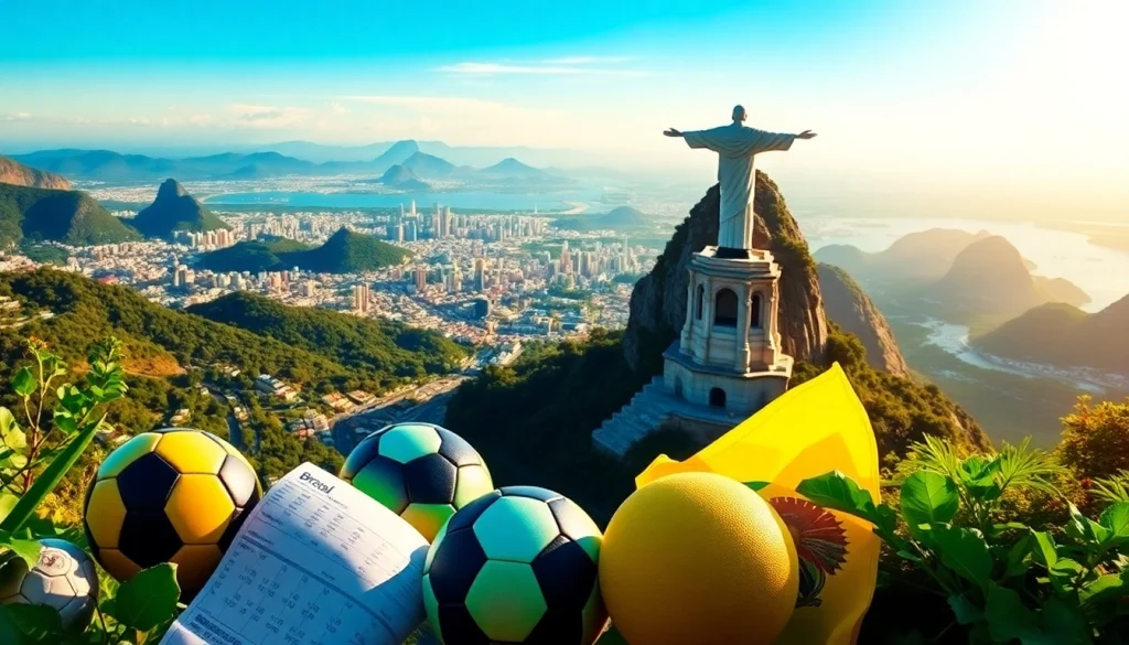 Discover top-rated best sports betting sites for Brazil featuring sports imagery and Brazilian landmarks.