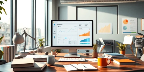 Analyze seo price malaysia through an engaging graphic design workspace illustration.