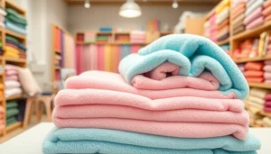 Fleece stof in verschillende kleuren, perfect voor het maken van comfortabele kleding.
