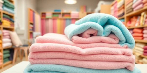 Fleece stof in verschillende kleuren, perfect voor het maken van comfortabele kleding.