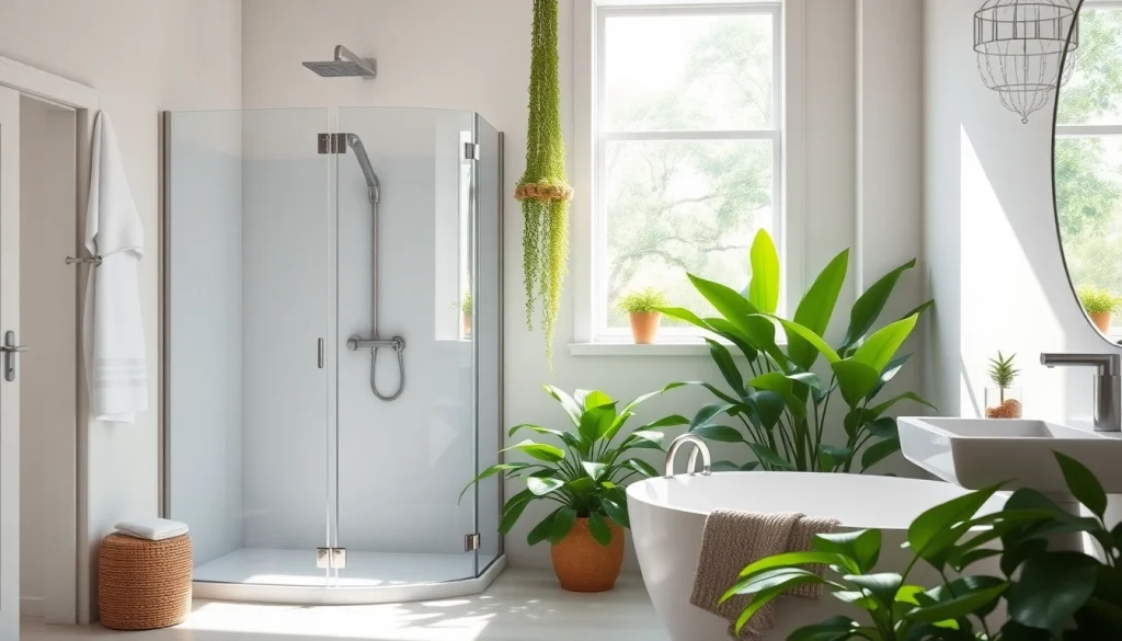 Admiring the elegant designs at sunny showers france in a modern bathroom setting.