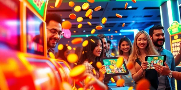 Players enjoying the slot hoki game in an engaging online casino interface with vibrant colors.