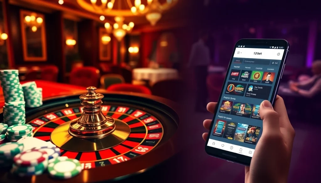 Experience the excitement of gambling at 12bet with vibrant casino visuals and online betting interfaces.