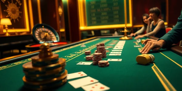 Nếu như vậy bám vào đây, poker players engaging in a high-stakes game at a luxurious casino table.