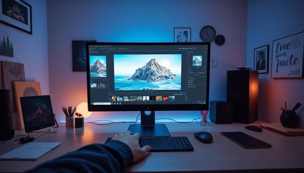 Engaging with the nano banana pro AI image editor in a modern workspace