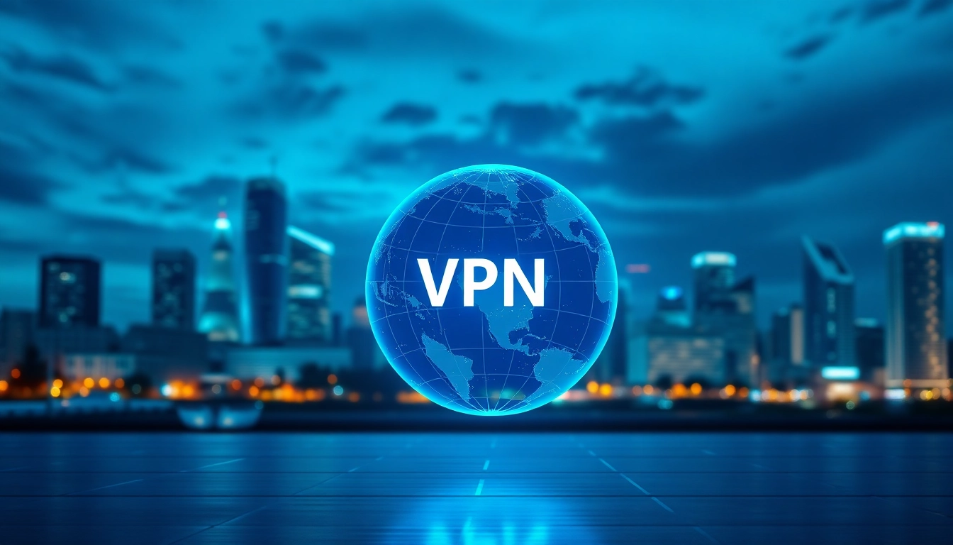 Visual representation of vpn security with abstract data flows protecting online identity.