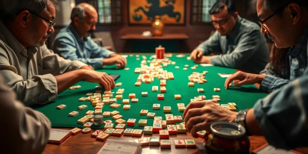 Berinteraksi dengan demo mahjong sambil bermain dengan penuh semangat dan strategi.