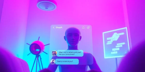 Engaging scene for sex chat ai featuring interactive AI characters in a vibrant digital chat environment.