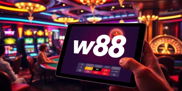 Trải nghiệm sự hứng khởi của W88 với các trò chơi casino sống động và sự tham gia của người chơi tại bàn cược sang trọng.