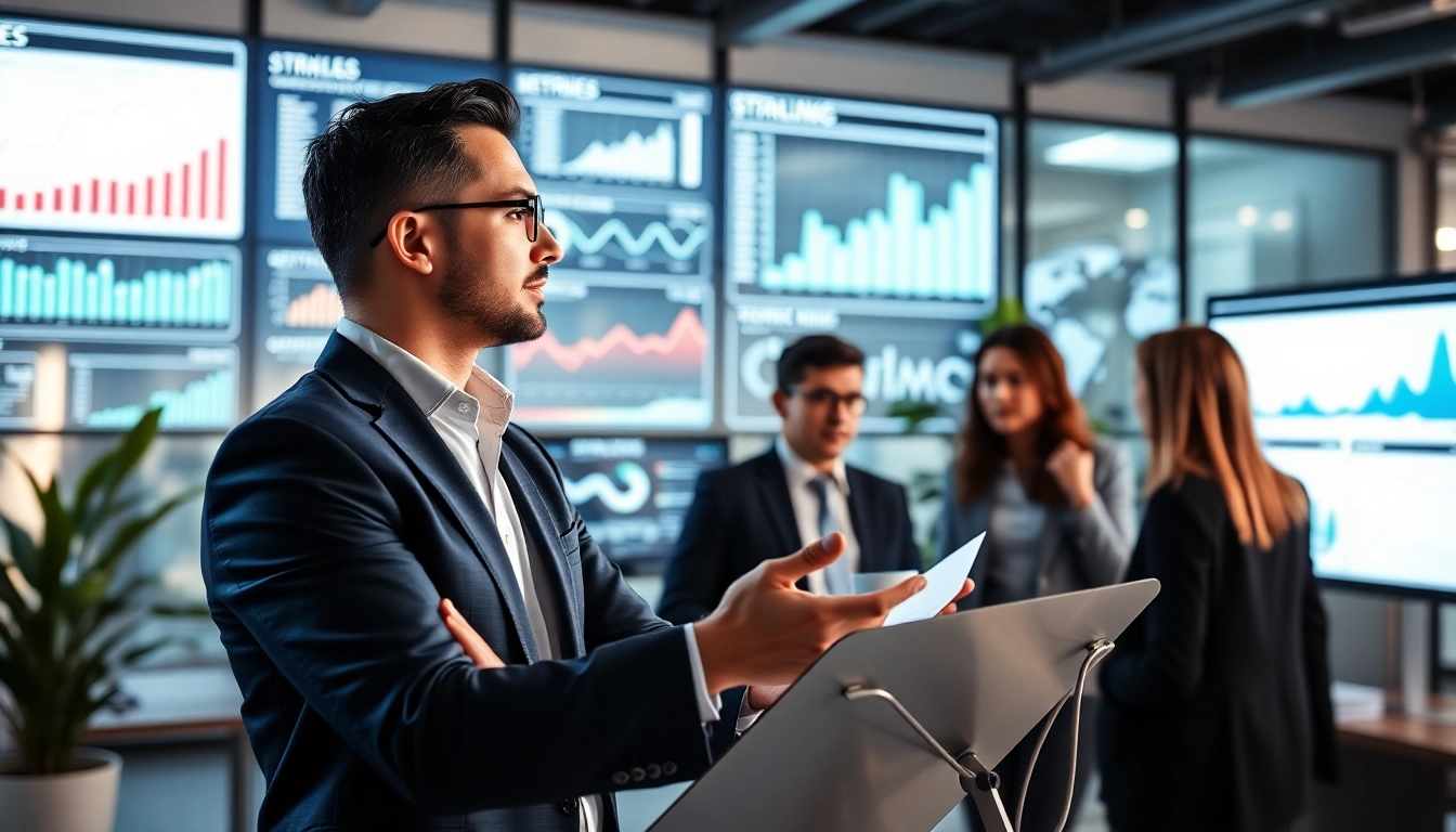 Engaging team discussing Strategy Capture Management with data visualizations.