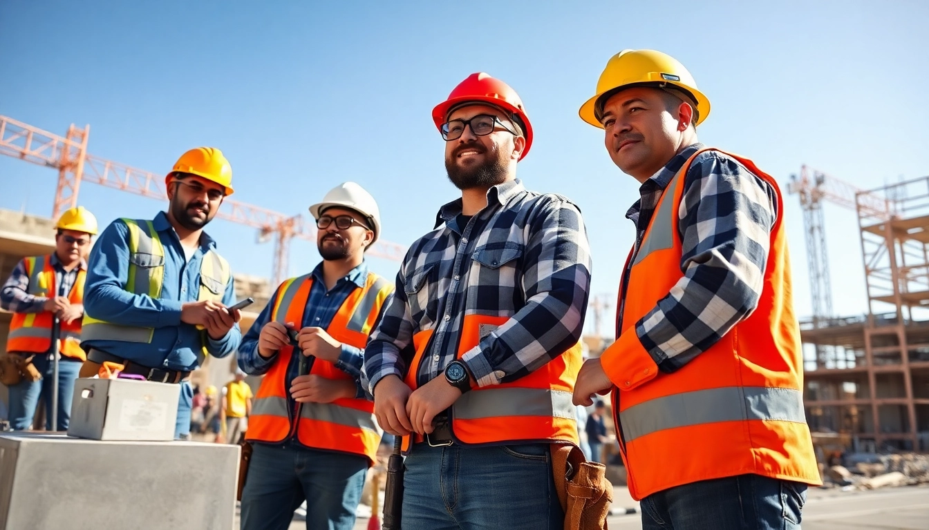 Skilled workers from the southern california contractors association collaborating on a construction project.