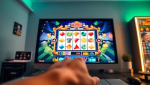 Experience the thrill of Kode4d with a vibrant online gaming scene featuring a digital slot machine.