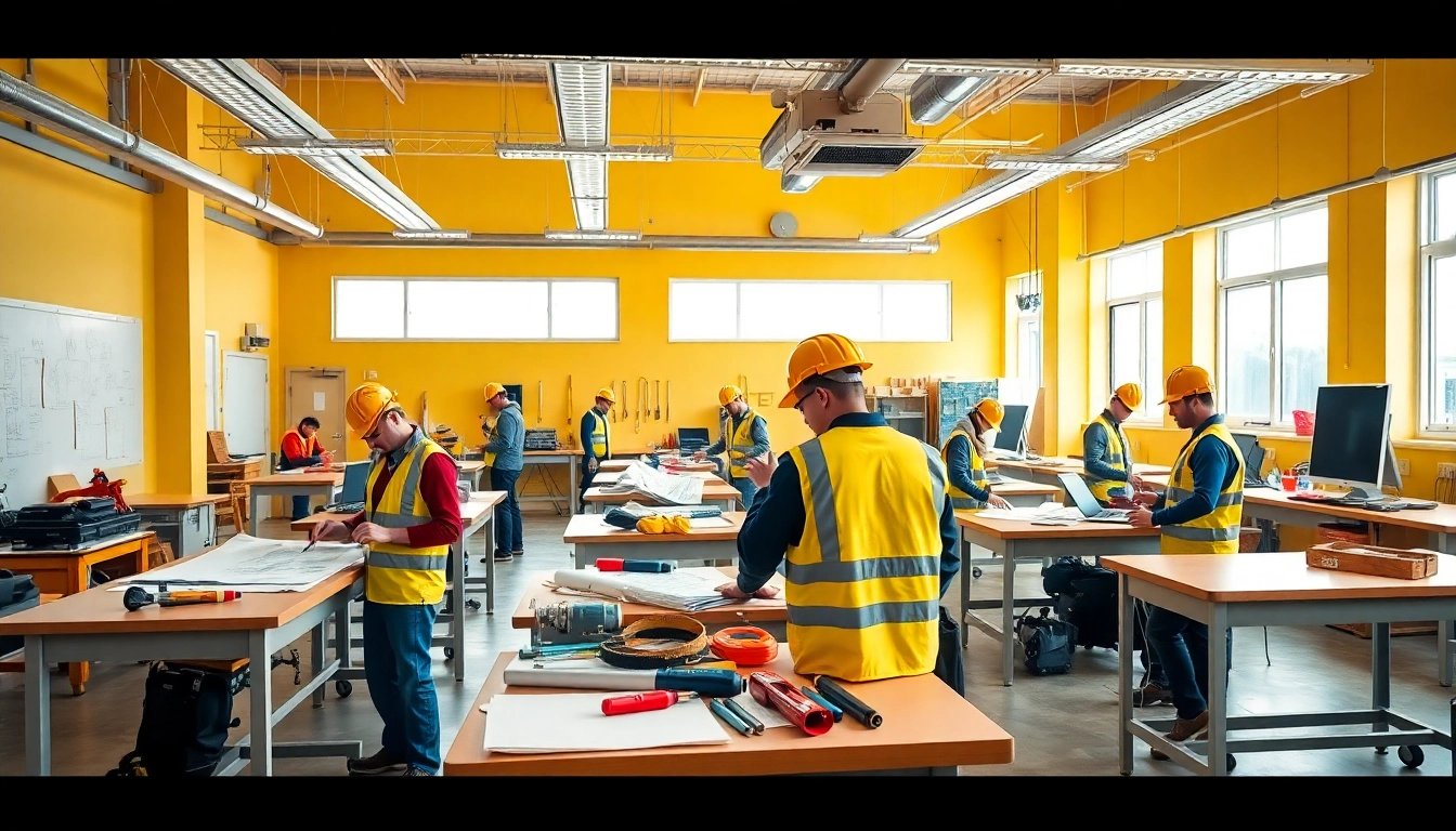 Learn about construction trade schools in Texas with students in a vibrant, hands-on classroom setting.