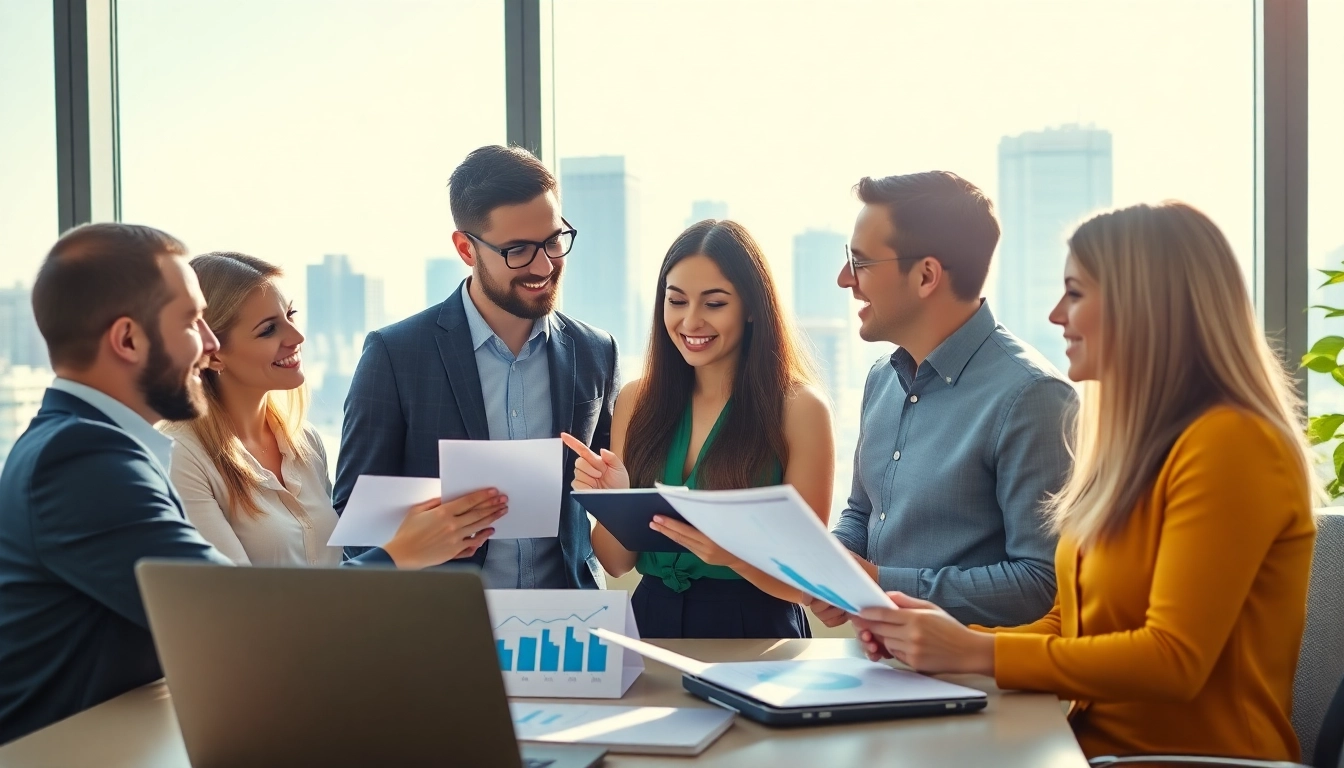 Learn how to build a sales team fast with professionals collaborating in an office setting.