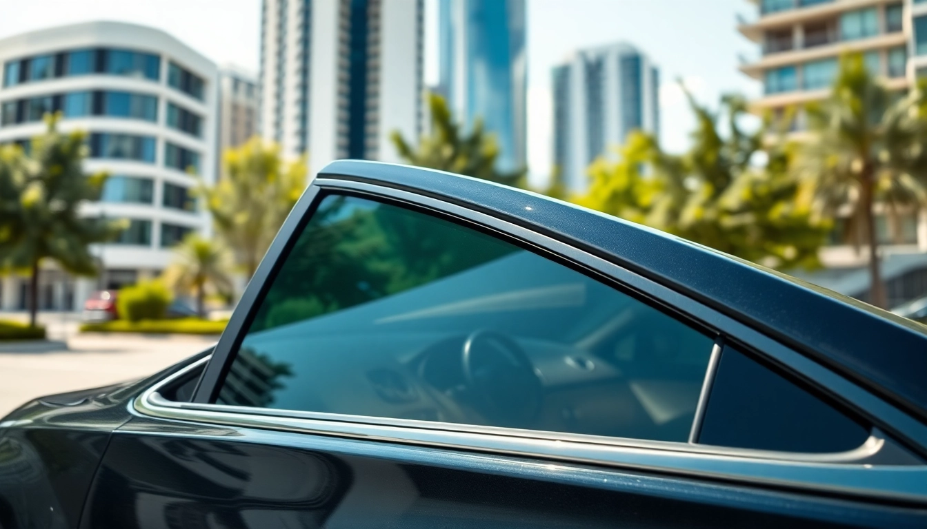 Enhance your vehicle's appearance and protection with ceramic window tint on a sleek side window.