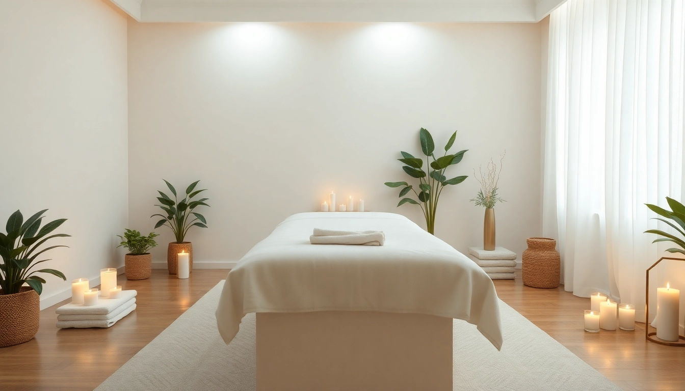 출장 massage room with calming ambiance and serene decor.