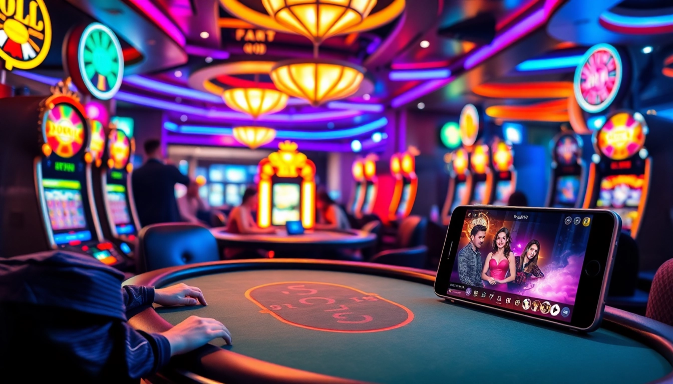 Experience thrilling gameplay with a mobile porn game interface set in a vibrant casino atmosphere.