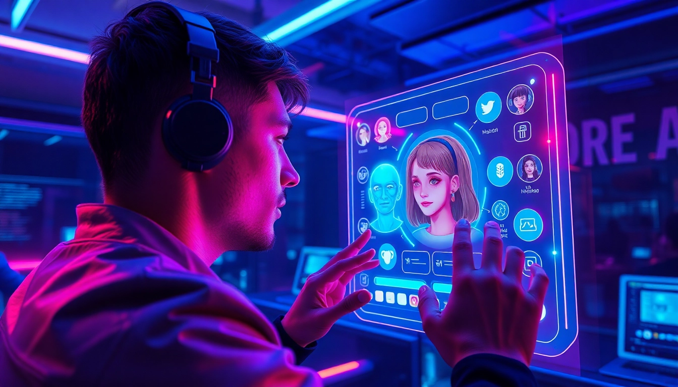 Engaging user interface of a free NSFW AI, showcasing a futuristic chatbot design.